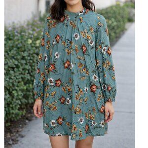 Azalosie Floral Long Sleeve Dress Size Medium Boho Casual Shift